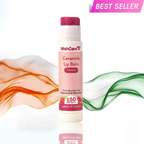 Buy WishCare Tinted Ceramide Lip Balm with SPF50 PA+++ - Kojic Acid & Niacinamide - For Brightens & Protects5 gm-Purplle
