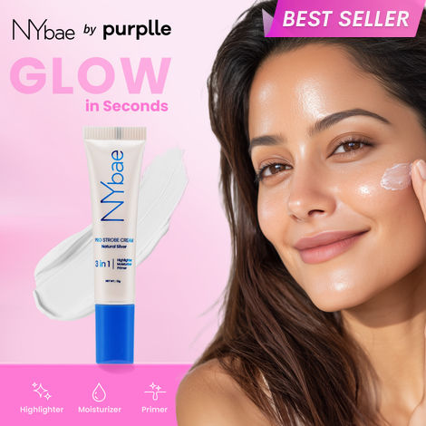 Buy NY Bae PRO Strobe Cream - Natural Silver (12 gm) | Primer + Highlighter + Moisturizer | Dewy Makeup | Glowing Korean Skin | Best Suited For Normal To Dry Skin-Purplle