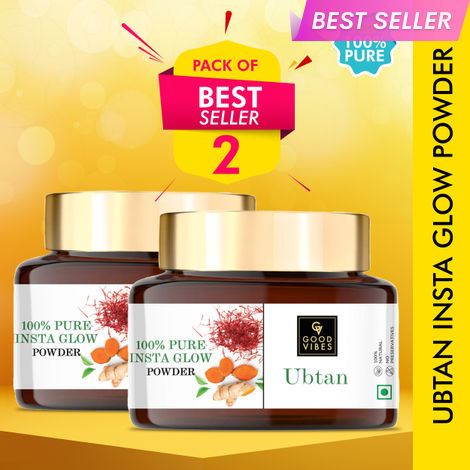 Buy Good Vibes Ubtan Insta Glow Powder | 100% Natural (Pack of 2) (150 gm)-Purplle