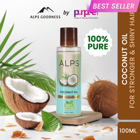 Buy Alps Goodness 100% Natural Cold Pressed Coconut Oil (100 ml) | 100% Pure & Organic | For Skin & Hair | No Parabens, No Sulphates, No Mineral Oil-Purplle