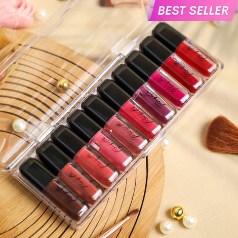 Buy Ronzille Long Lasting Waterproof Non Transfer Mini Liquid Matte Lipstick Kit Set of 10-Purplle