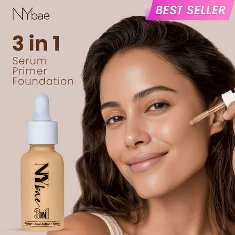 Buy NY Bae 3 IN 1 Serum Foundation - Cool Toffee 11 (30 ml) | Infused with Primer | Moisturising I Glowing Korean Skin I Celeb Glow | Dewy Makeup | Evens Skin Tone | Ultra Glow-Purplle