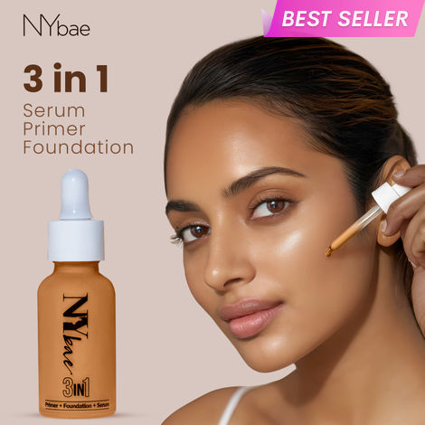 Buy NY Bae 3 IN 1 Serum Foundation - Warm Sand 05 (30 ml) | Infused with Primer | Moisturising I Glowing Korean Skin I Celeb Glow | Dewy Makeup | Evens Skin Tone | Ultra Glow-Purplle