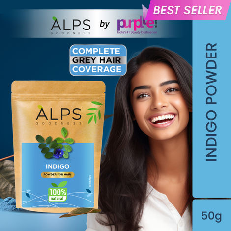 Buy Alps Goodness Powder - Indigo (50 gm) | | 100% Natural Powder | No Chemicals, No Preservatives, No Pesticides | Natural Hair Color | Promotes Hair Growth | Prevents Premature Greying-Purplle