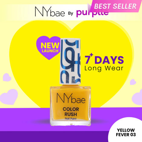 Buy NY Bae Color Rush Nail Paint - Yellow Fever 03 (5.6 ml) | Chip Resistant | Long Lasting | Quick Dry | Gel Nail Polish-Purplle