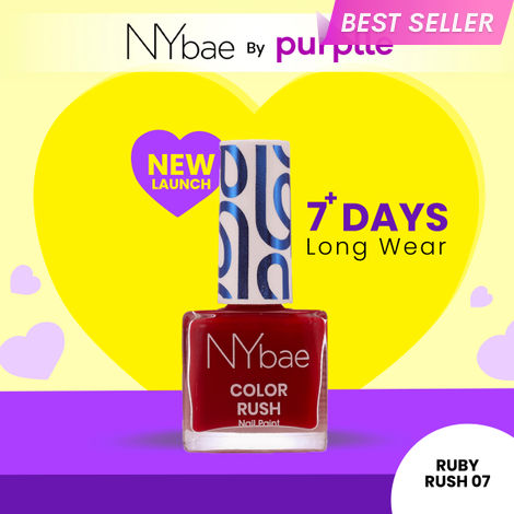 Buy NY Bae Color Rush Nail Paint - Ruby Rush 07 (5.6 ml) | Chip Resistant | Long Lasting | Quick Dry | Gel Nail Polish-Purplle