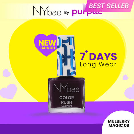 Buy NY Bae Color Rush Nail Paint - Mulberry Magic 09 (5.6 ml) | Chip Resistant | Long Lasting | Quick Dry | Gel Nail Polish-Purplle