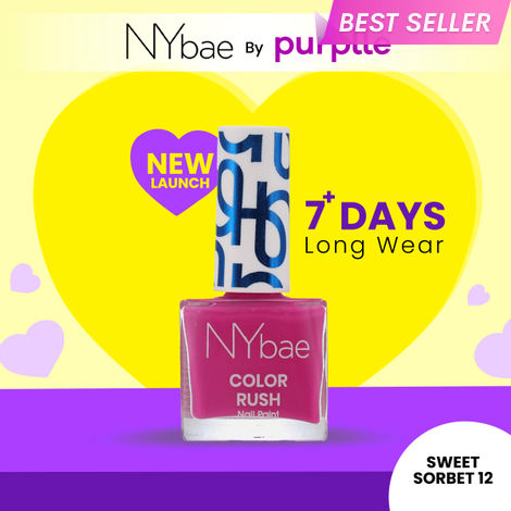 Buy NY Bae Color Rush Nail Paint - Sweet Sorbet 12 (5.6 ml) | Chip Resistant | Long Lasting | Quick Dry | Gel Nail Polish-Purplle