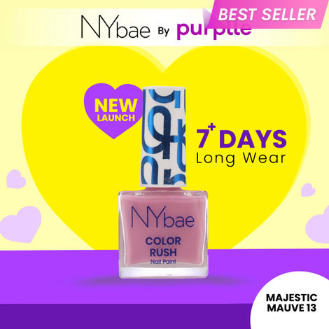 Buy NY Bae Color Rush Nail Paint - Majestic Mauve 13 (5.6 ml) | Chip Resistant | Long Lasting | Quick Dry | Gel Nail Polish-Purplle