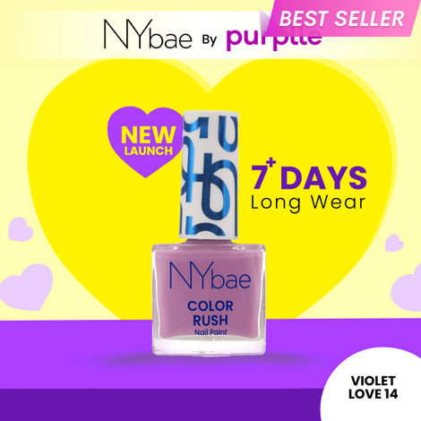 Buy NY Bae Color Rush Nail Paint - Violet Love 14 (5.6 ml) | Chip Resistant | Long Lasting | Quick Dry | Gel Nail Polish-Purplle