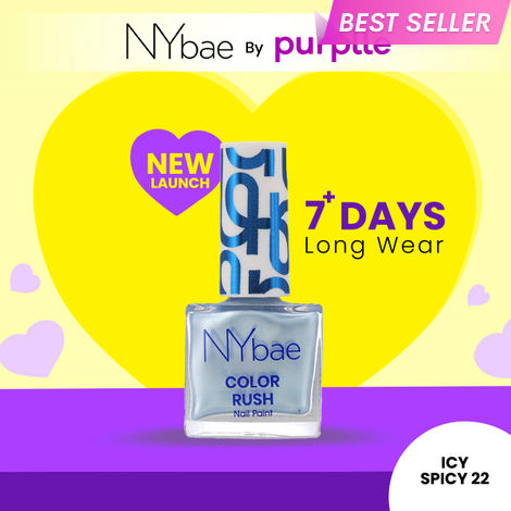 Buy NY Bae Color Rush Nail Paint - Icy Spicy 22 (5.6 ml) | Chip Resistant | Long Lasting | Quick Dry | Gel Nail Polish-Purplle