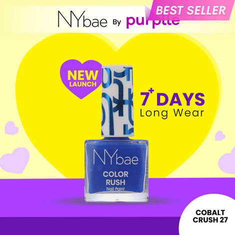 Buy NY Bae Color Rush Nail Paint - Cobalt Crush 27 (5.6 ml) | Chip Resistant | Long Lasting | Quick Dry | Gel Nail Polish-Purplle