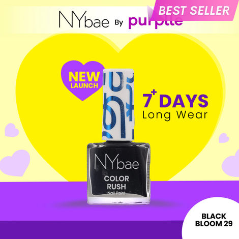 Buy NY Bae Color Rush Nail Paint - Black Bloom 29 (5.6 ml) | Chip Resistant | Long Lasting | Quick Dry | Gel Nail Polish-Purplle