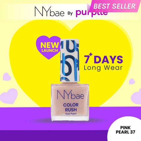 Buy NY Bae Color Rush Nail Paint - Pink Pearl 37 (5.6 ml) | Chip Resistant | Long Lasting | Quick Dry | Gel Nail Polish-Purplle