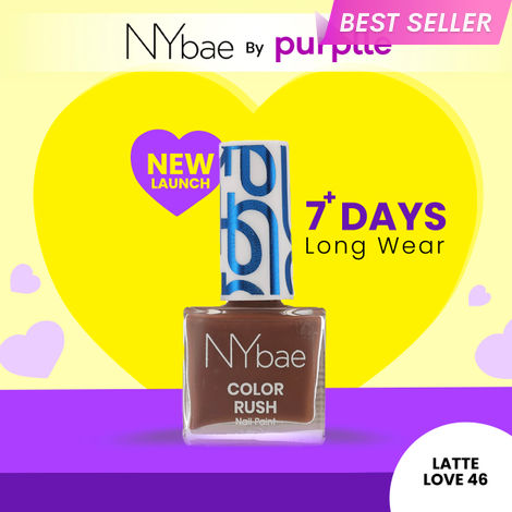 Buy NY Bae Color Rush Nail Paint - Latte Love 46 (5.6 ml) | Chip Resistant | Long Lasting | Quick Dry | Gel Nail Polish-Purplle