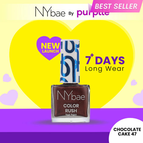 Buy NY Bae Color Rush Nail Paint - Chocolate Cake 47 (5.6 ml) | Chip Resistant | Long Lasting | Quick Dry | Gel Nail Polish-Purplle