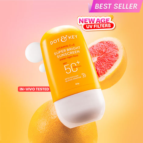 Buy Dot & Key Vitamin C + E Super Bright Sunscreen SPF 50+ PA++++, In-Vivo Tested Sunscreen for Even Toned & Glowing Skin | No White Cast, WaterLight 80 gm-Purplle