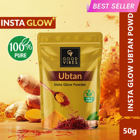 Buy Good Vibes Ubtan Insta Glow Powder | 100% Natural, No Preservatives, No Pesticides, No Parabens, No Silicones, No Sulphates, No Animal Testing (50 gm)-Purplle