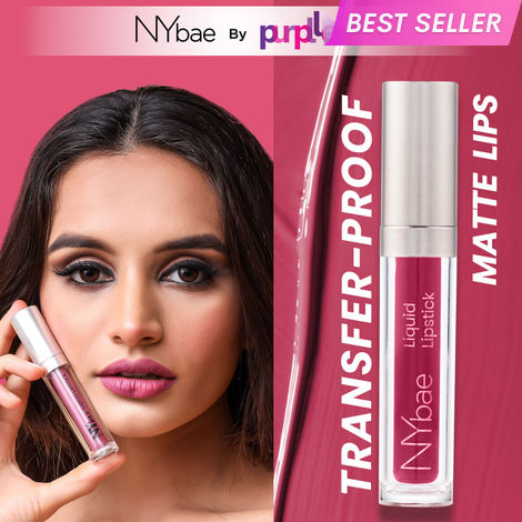 Buy NY Bae Confessions Liquid Lipstick - Binge-ing 2 (4.5 ml) | Matte Lipstick | Purple Shade | Moisturizing | Long Lasting | Transfer Proof-Purplle