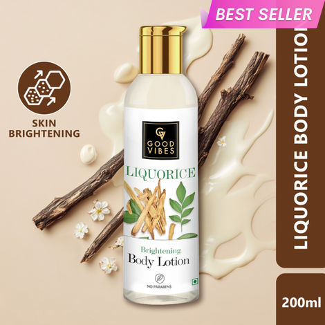 Buy Good Vibes Liquorice & Arbutin Brightening Body Lotion | Deep Moisturization | Gives Brighter Skin | 200 ml-Purplle