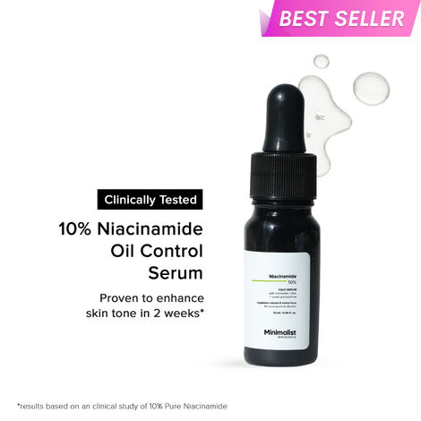 Buy Minimalist Niacinamide 10% with Matmarine + Zinc + Acetyl Glucosamine Regulates Sebum & Evens Tone, 10 ml-Purplle