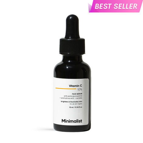 Buy Minimalist Vitamin C 10% Face Serum for For Brighter, Glowing & Healthy Looking Skin which also reduce Sun Damage, 10 ml-Purplle