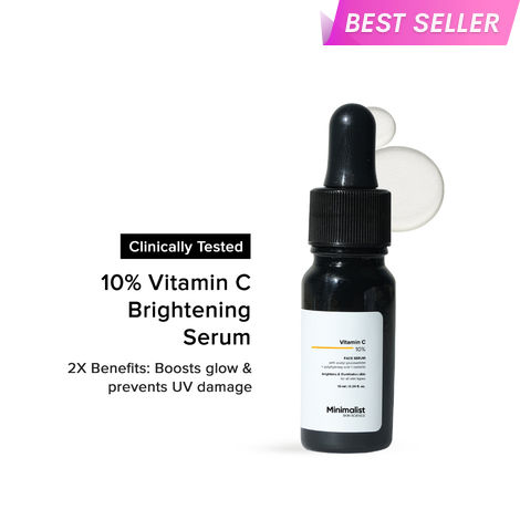 Buy Minimalist Vitamin C 10% Face Serum for For Brighter, Glowing & Healthy Looking Skin which also reduce Sun Damage, 10 ml-Purplle