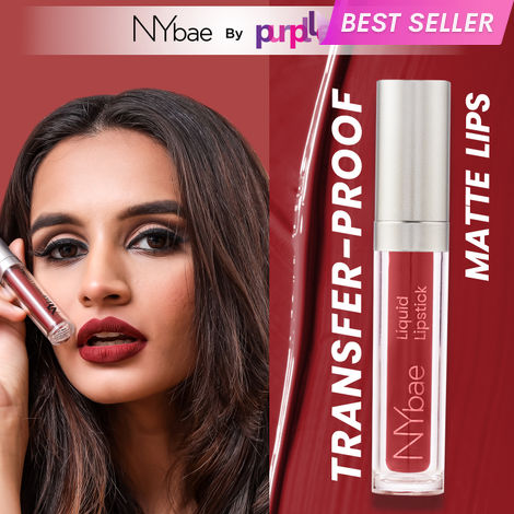 Buy NY Bae Confessions Liquid Lipstick | Lip & Cheek Tint | Marron Lipstick | Matte Finish | Long Lasting - Snowflake Kisses 8 (4.5 ml)-Purplle