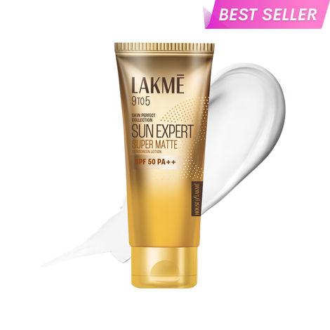 Buy Lakme Sun Expert Super Matte Lotion Sunscreen SPF 50 PA+++ with Niacinamide & Vit C | Broad spectrum UVA/B protection | Blue light protection | No White Cast | for all dry, normal skin| 50ml-Purplle