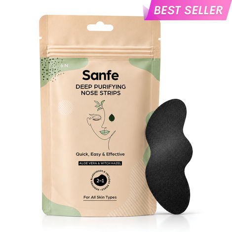 Buy Sanfe Deep Purifying Nose Strips for Women - Pack of 6 with Aloe Vera & Witch Hazel Extracts-Purplle