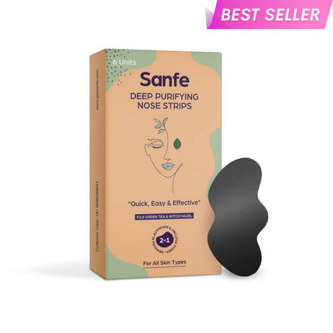 Sanfe Deep Purifying Nose Strips for Women - Pack of 6 with Fuji Green Tea & Witch Hazel Extracts