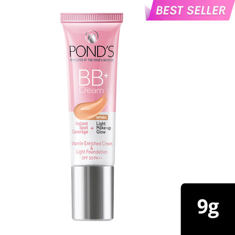 Buy Ponds BB+ Cream, Instant Spot Coverage + Light Make-up Glow, Natural 9 gm-Purplle