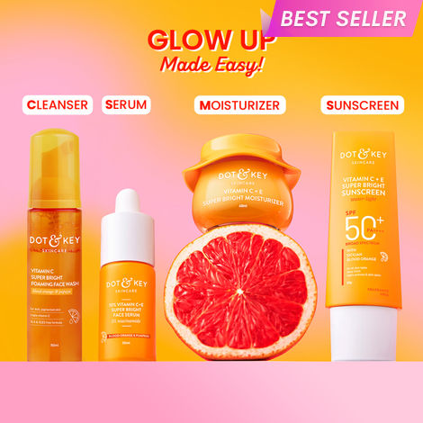 Buy Dot & Key Vitamin C CSMS Combo : Cleanser (80 ml) + Serum(20 ml) + Moisturizer (60 ml) + Sunscreen (50 gm)-Purplle