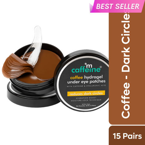 Buy mCaffeine Coffee Hydrogel Under Eye Patches for Dark Circles with Hyaluronic Acid - 15 Pcs-Purplle