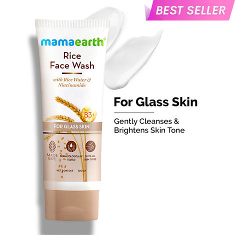 Buy Mamaearth Rice Face Wash With Rice Water & Niacinamide for Glass Skin (100 ml)-Purplle