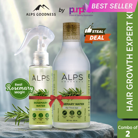 Buy Alps Goodness Hair Growth Expert Kit (Pack of 2) with Rosemary Water Spray (100 ml) & Rosemary Water Refill (305 ml) | Hair Regrowth | Hair Spray | Viral Rinse | Easy to use-Purplle