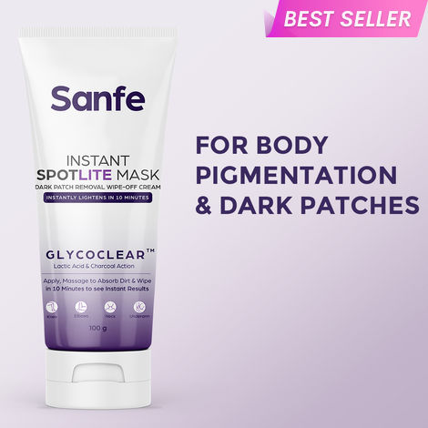 Buy Sanfe Instant Spotlite Mask | Lightens Dark Patches in 10 Minutes | Exfoliates Dirt & Dead Skin in Minutes | Instant Results Guaranteed| 100 gm-Purplle