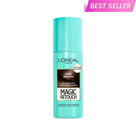 Buy L'Oreal Paris Magic Retouch Root Touch Up Hair Colour Spray, 2 Dark Brown - Temporary Hair Colour That Conceals Grey Hair, 75 ml-Purplle