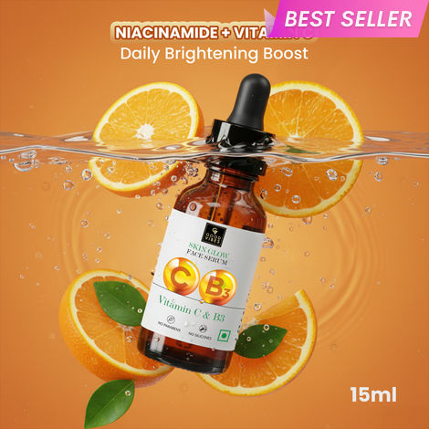 Buy Good Vibes Vitamin C & B3 (Niacinamide) Skin Glow Face Serum | Free 50% Product Extra| With Orange | Easy Absorption | No Parabens, No Silicones, No Sulphates, No Animal Testing (15 ml)-Purplle