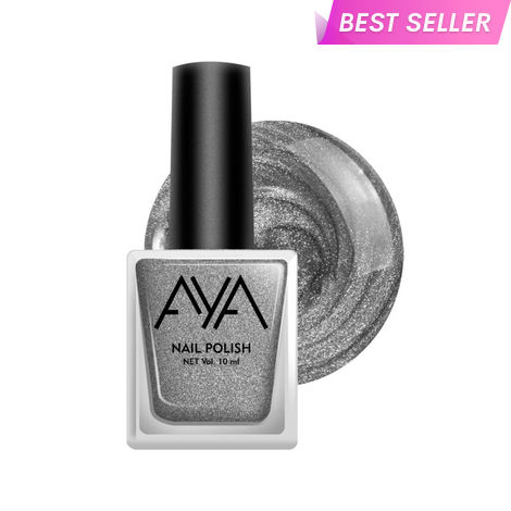 Buy AYA Nail Polish 04 Silver (10 ml) | Long Lasting | Quick Drying | Glossy Smooth Finish | High Shine Nail Polish For Women-Purplle