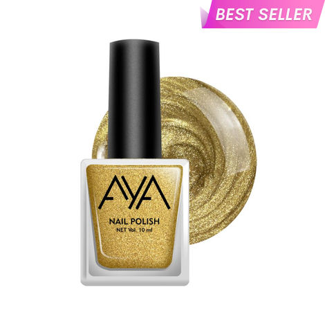 Buy AYA Nail Polish 03 Golden (10 ml) | Long Lasting | Quick Drying | Glossy Smooth Finish | High Shine Nail Polish For Women-Purplle