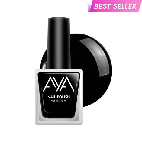 Buy AYA Nail Polish 01 Black (10 ml) | Long Lasting | Quick Drying | Glossy Smooth Finish | High Shine Nail Polish For Women-Purplle