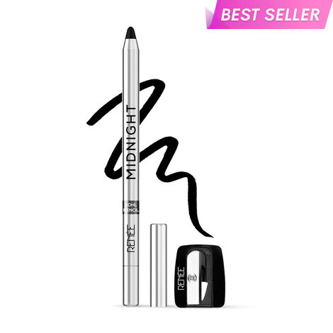 Buy Renee Midnight Kohl Pencil, Darkest black, One-Swipe-Application with rich color Payoff, Smudgeproof and waterproof, Enriched with Vitamin E, Olive Oil and Castor Oil, 1.5 gm-Purplle