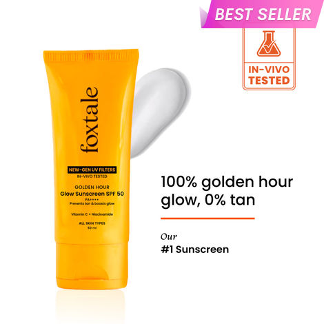Buy Foxtale Glow Sunscreen with Vitamin C & Niacinamide SPF 50 PA++++, In-Vivo Tested, for Dewy Glow 50 ml-Purplle