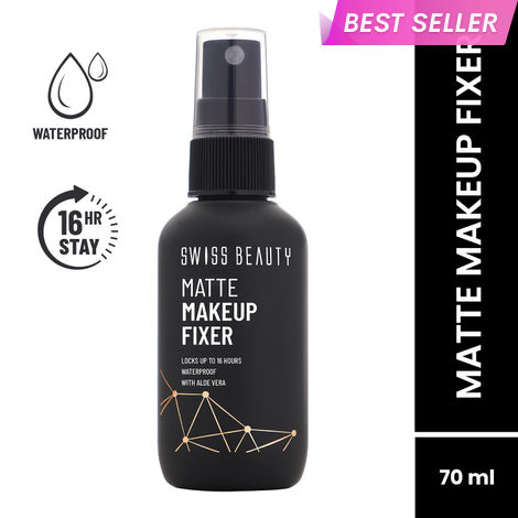 Buy Swiss Beauty Matte Makeup Fixer Spray | Long lasting , Waterproof Setting Spray | Enriched with Vitamin E and Aloevera | Keeps Makeup Intact for 16 Hours , Refreshes skin - 70 ml-Purplle