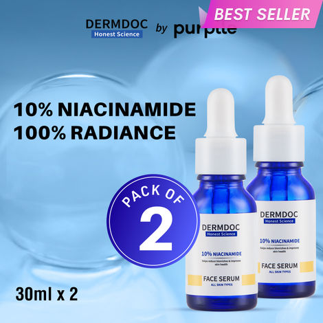 Buy DERMDOC By Purplle NiaGlow Care Kit (30 ml) Pack of 2 | 10% Niacinamide Face Serum (30 ml) | Skin Brightening I Niacinamide for Oily Skin-Purplle