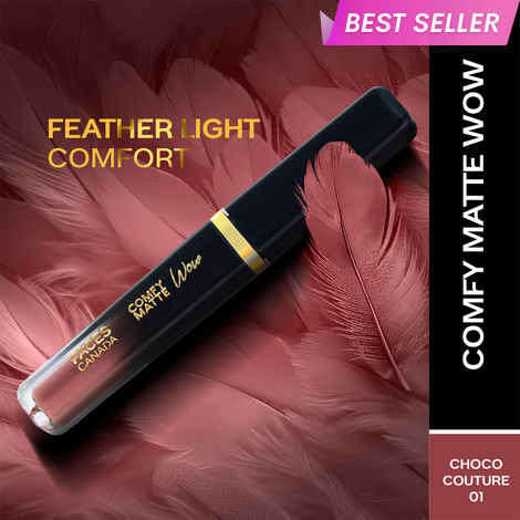 Buy FACES CANADA Comfy Matte Wow Liquid Lipstick - Choco Couture 01, 3.8 ml | One Swipe Application | Highly Pigmented | Comfortable Wear | Glides Smoothly | Long Lasting | Transferproof-Purplle