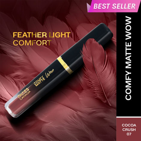 Buy FACES CANADA Comfy Matte Wow Liquid Lipstick - Cocoa Crush 07, 3.8 ml | One Swipe Application | Highly Pigmented | Comfortable Wear | Glides Smoothly | Long Lasting | Transferproof-Purplle