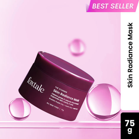 Buy Foxtale Skin Radiance Mask, With Lactic Acid, Brazilian Purple Clay And Kaolin Clay for Instant Brightness and Tighten Pores, 75 gm-Purplle