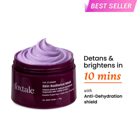 Buy Foxtale Skin Radiance Mask, With Lactic Acid, Brazilian Purple Clay And Kaolin Clay for Instant Brightness and Tighten Pores, 75 gm-Purplle
